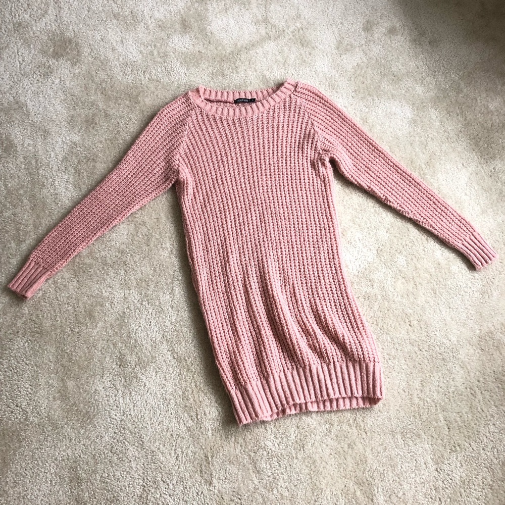 Blush sweater dress knitted sweater blush pink S